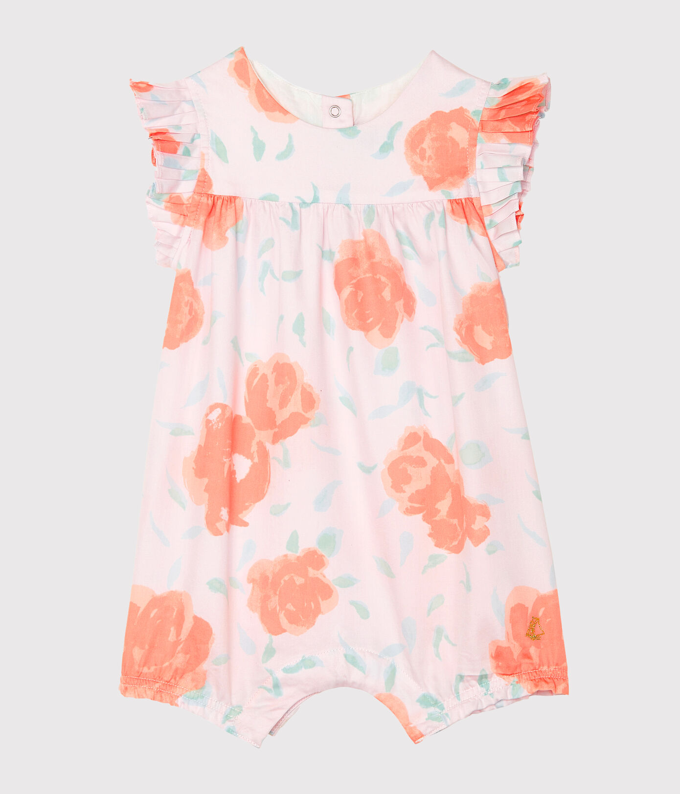 Combicourt bébé fille en satin imprimé
