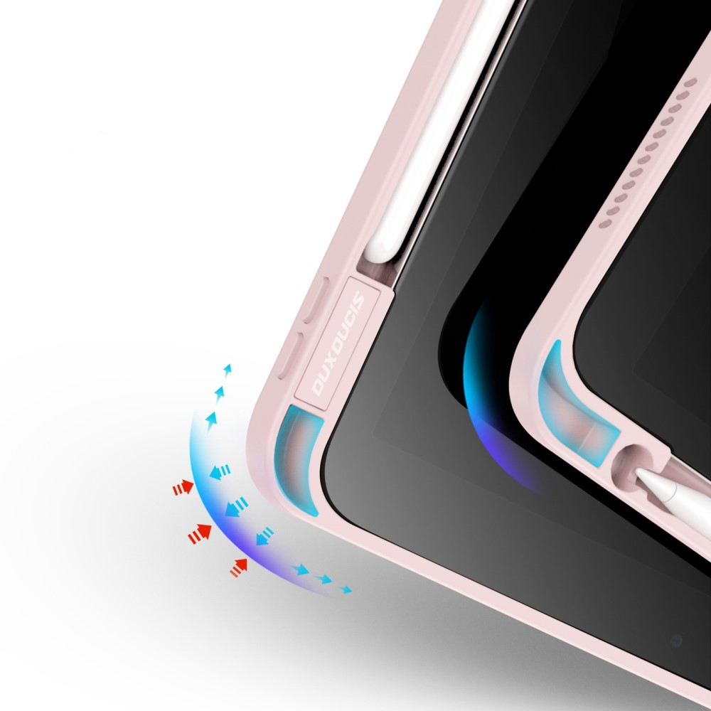 iPad 10.9 (2022) 2in1 Abnehmbare Hybrid TPU Bumper Leder Tasche Smart Cover Schutzhülle - Rosa