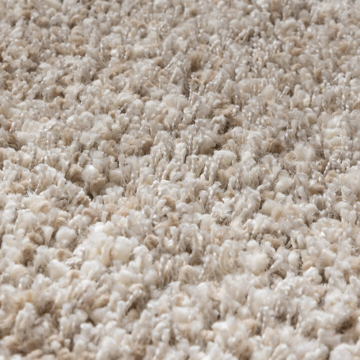 Rond hoogpolig vloerkleed - Yves Beige