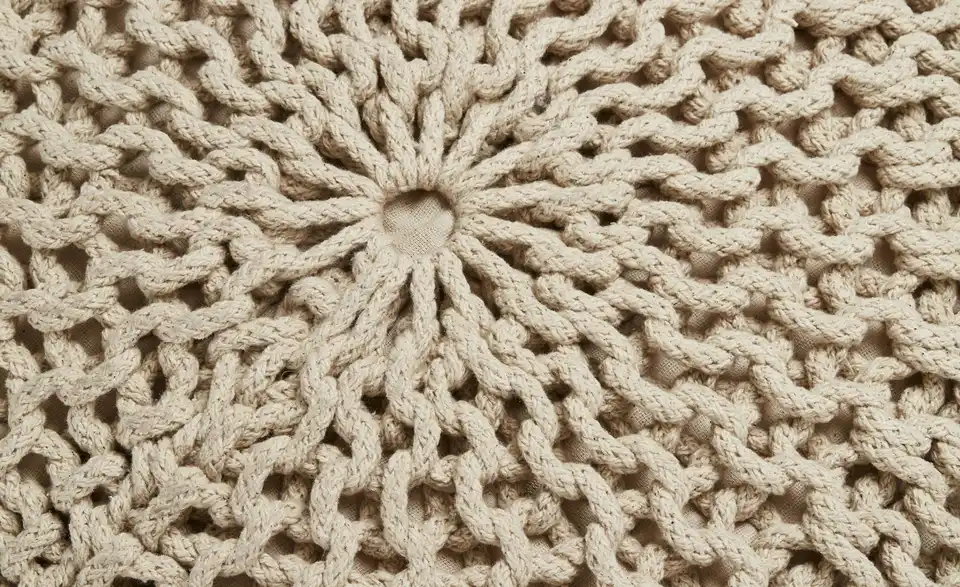 como Strickpouf Cremeweiß 65 cm