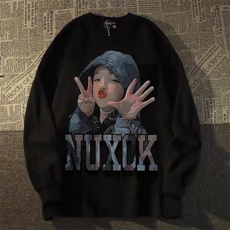 Bay Go Mall - Sweatshirt met ronde hals en cartoonprint