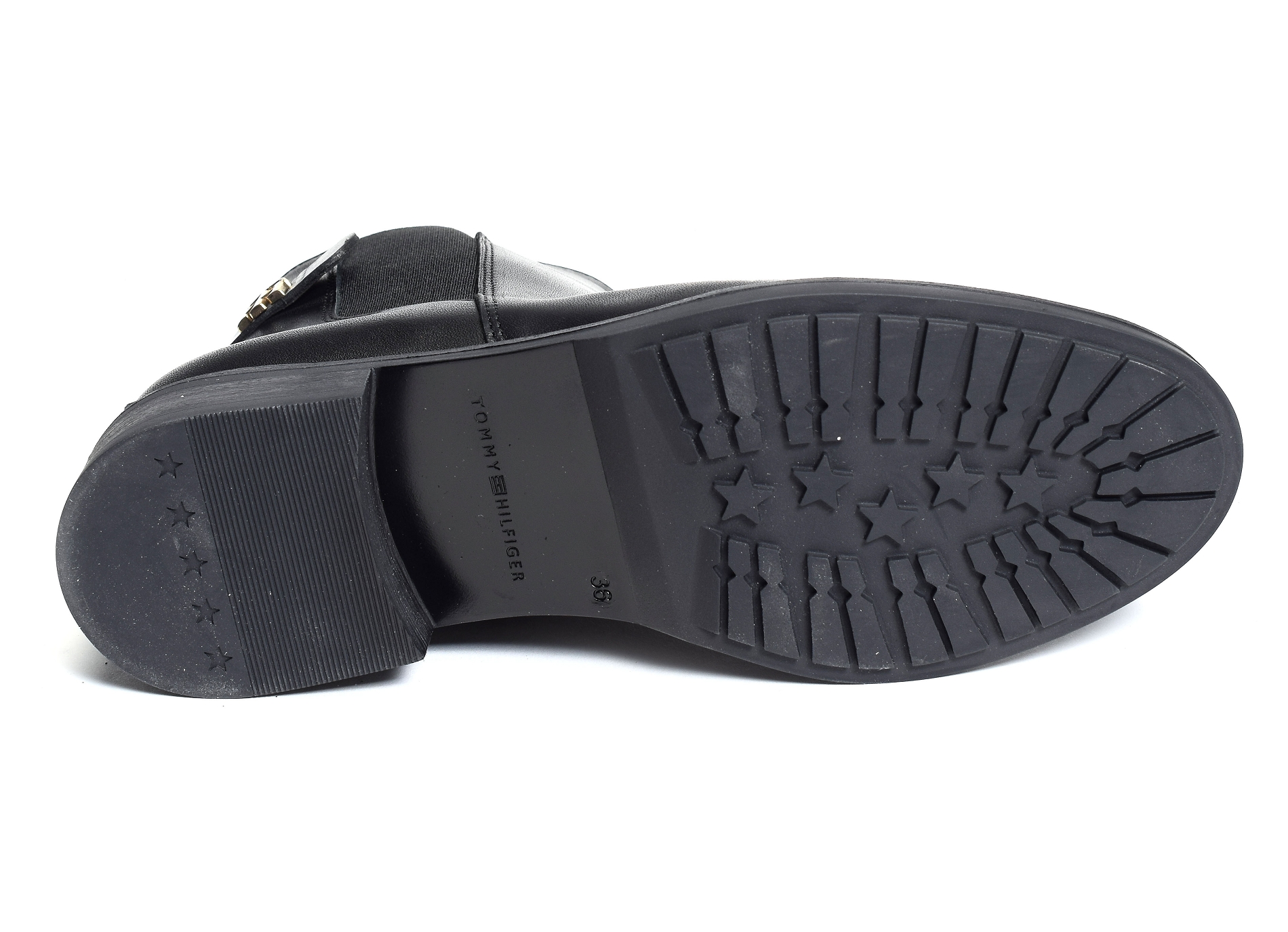 Th leather flat boot 6749 noir