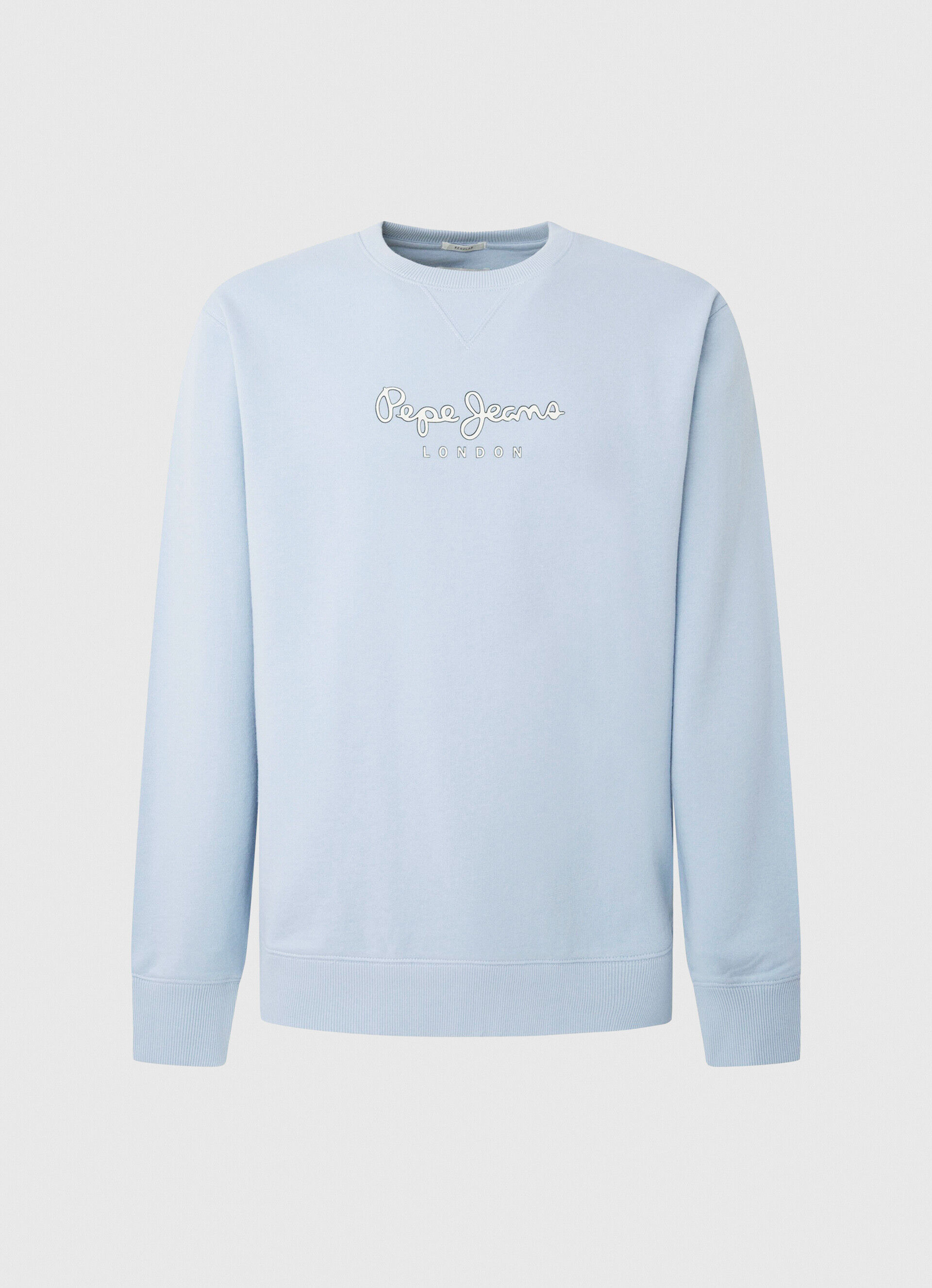 Moletom de algodão com logo estampado - azul claro