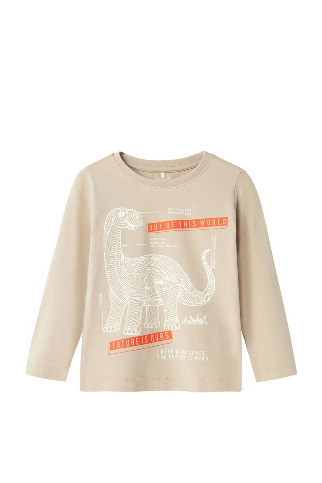 NAME IT longsleeve NMMPNADER met printopdruk beige