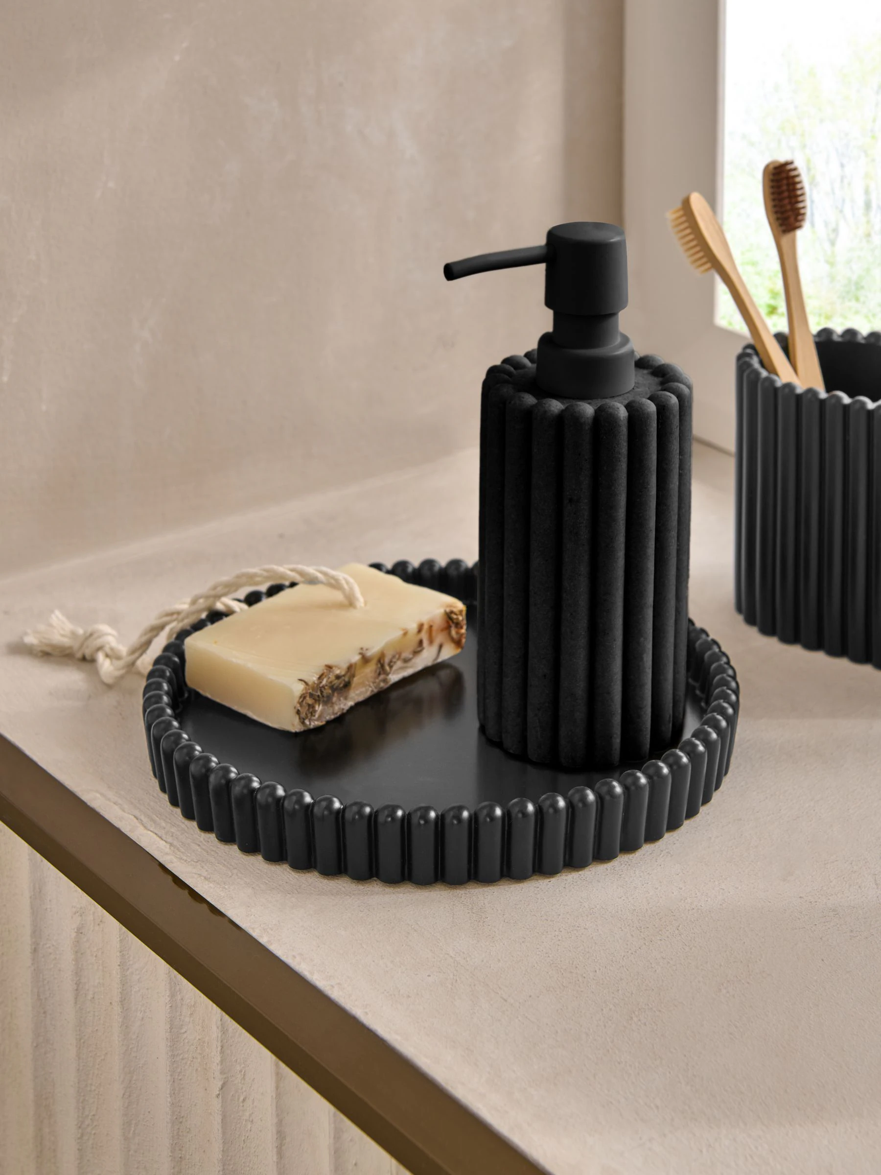 Geribbeld rond dienblad