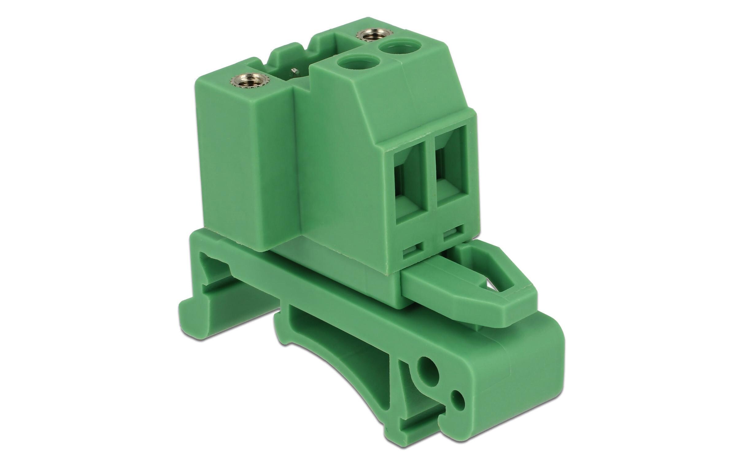 Hutschiene/DIN Rail Terminalblock 2PinDelock Terminalblock Set für Hutschienen 2 Pin mit Schraubverriegelung
