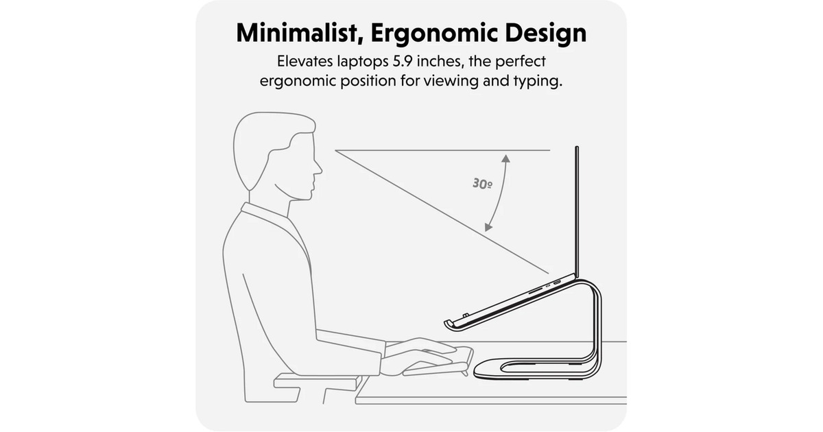 HyperHyperSpace Ergonomic Laptop Stand bevestiging  (Grijs)