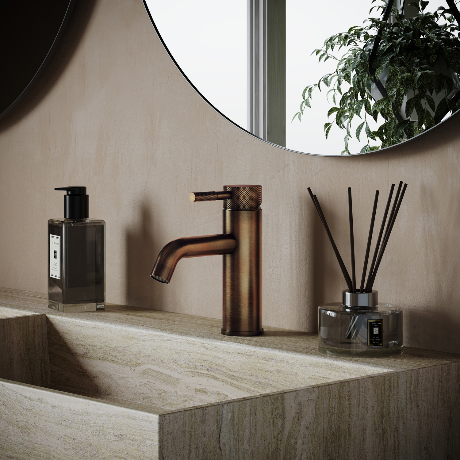 Saniclear Plus Curved wastafelkraan verouderd messing