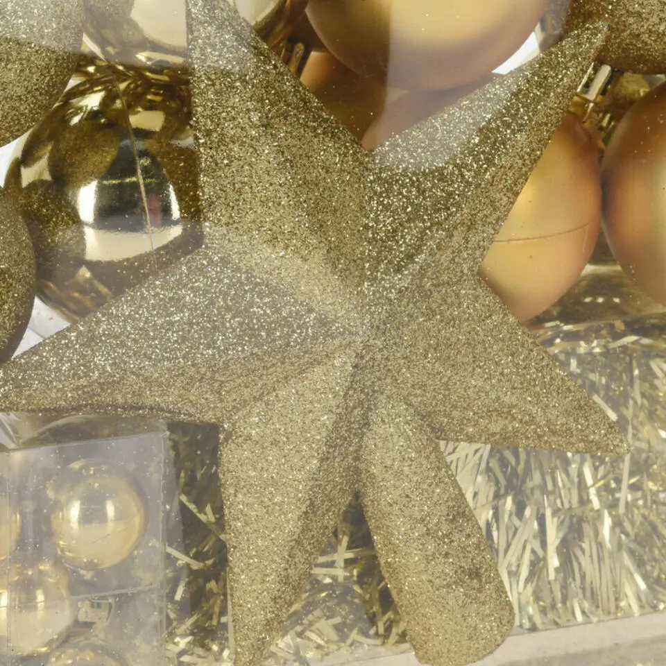 Christmas Decorations kerstversiering set -54-dlg -goud-kunststof