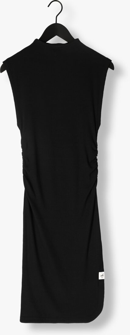 CALVIN KLEIN zwarte calvin klein midi jurk tab rib mock neck long dress
