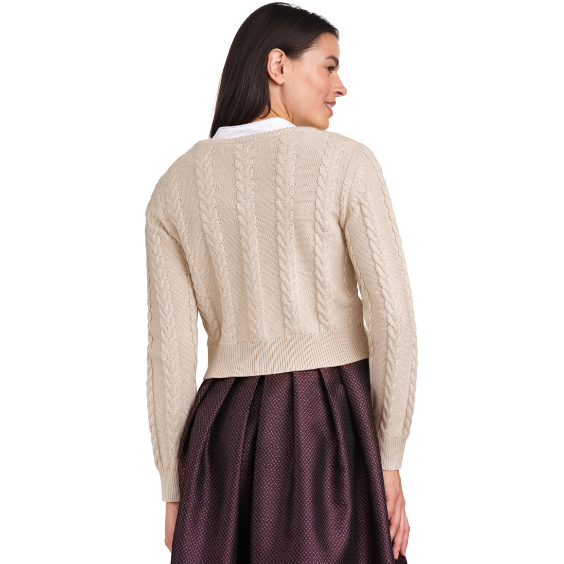 Gina Benotti Damen Strickjacke in Flecht-Struktur cremeweiss