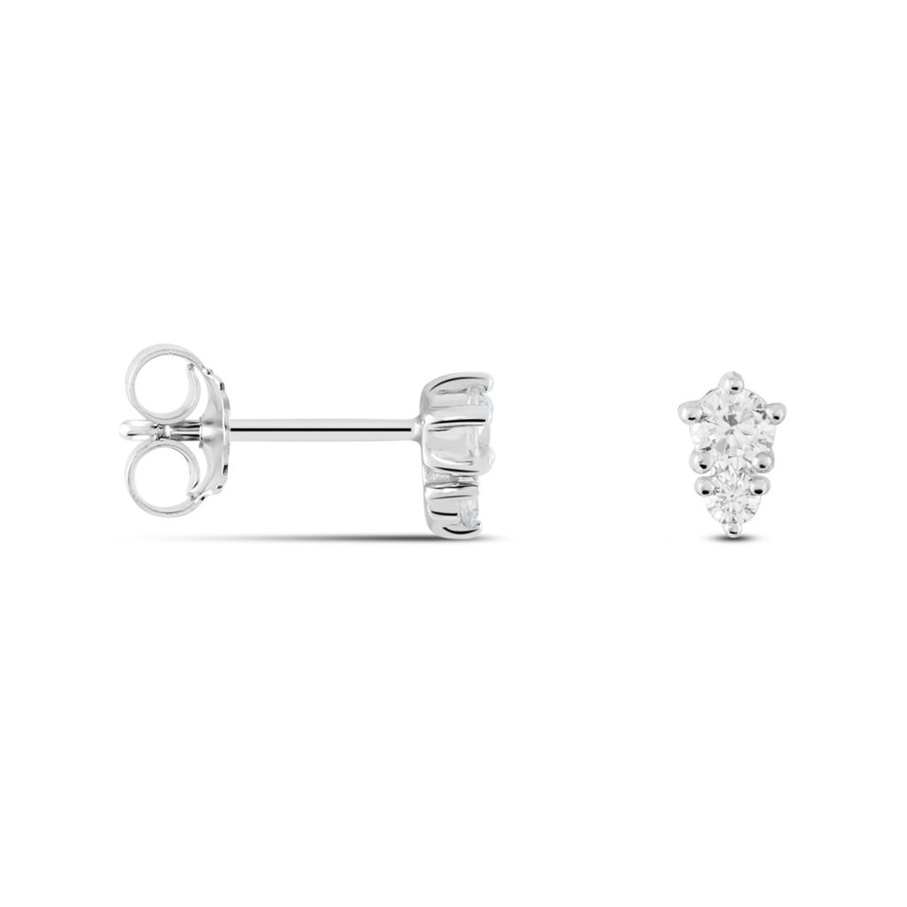 Boucles D'oreilles Puces Almira Argent Blanc Oxyde De Zirconium