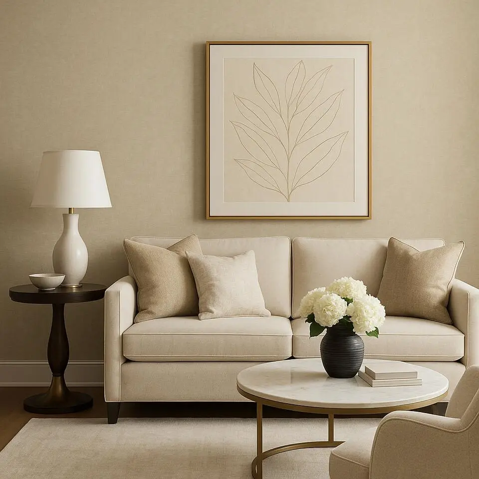 Dutch Wallcoverings Vliesbehang Linen & Textures uni - sandbeige - 10,05m x 53cm