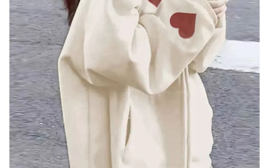 Dreamkura - Oversized hoodie met hartprint en rits