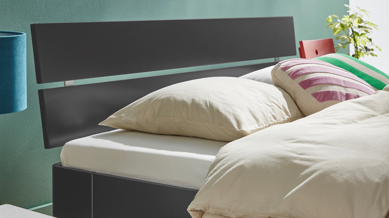 Bed Fresh met hoofdbord antraciet