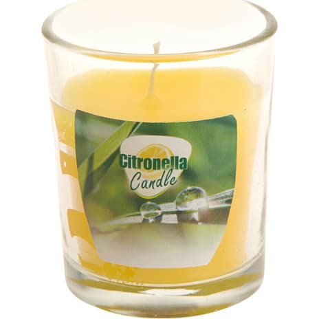 Citronella lys i glas - gul