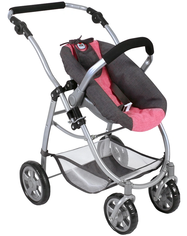 Kombi-Puppenwagen EMOTION ALL IN 3-in-1 – MULTI in pink/grau melange