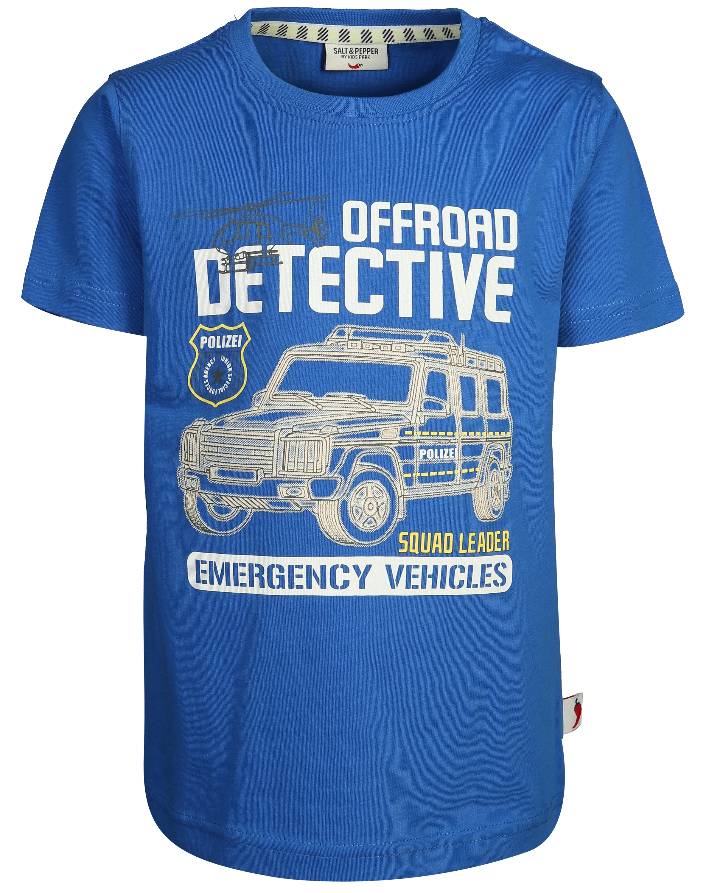T-Shirt DETECTIVE GLOW IN THE DARK in strong blue