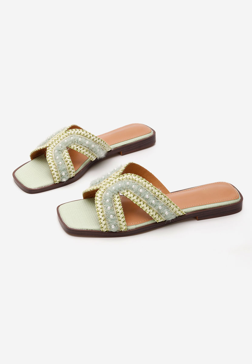 Mules plates femme vert Ingryd