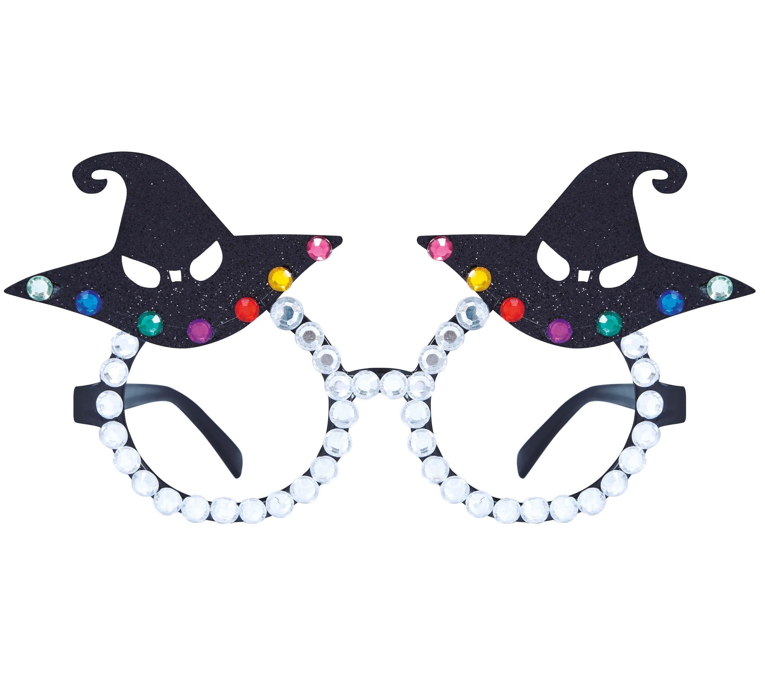 Halloween Bril Heksenhoed Glitter