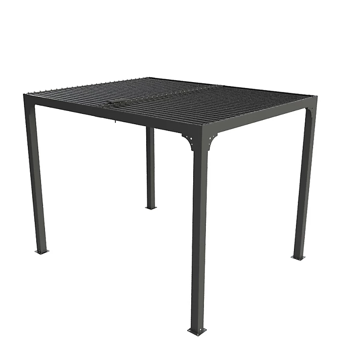 Pergola bioclimatique autoportante manuelle aluminium Habrita PER2430BI gris 2,40 x 3 m