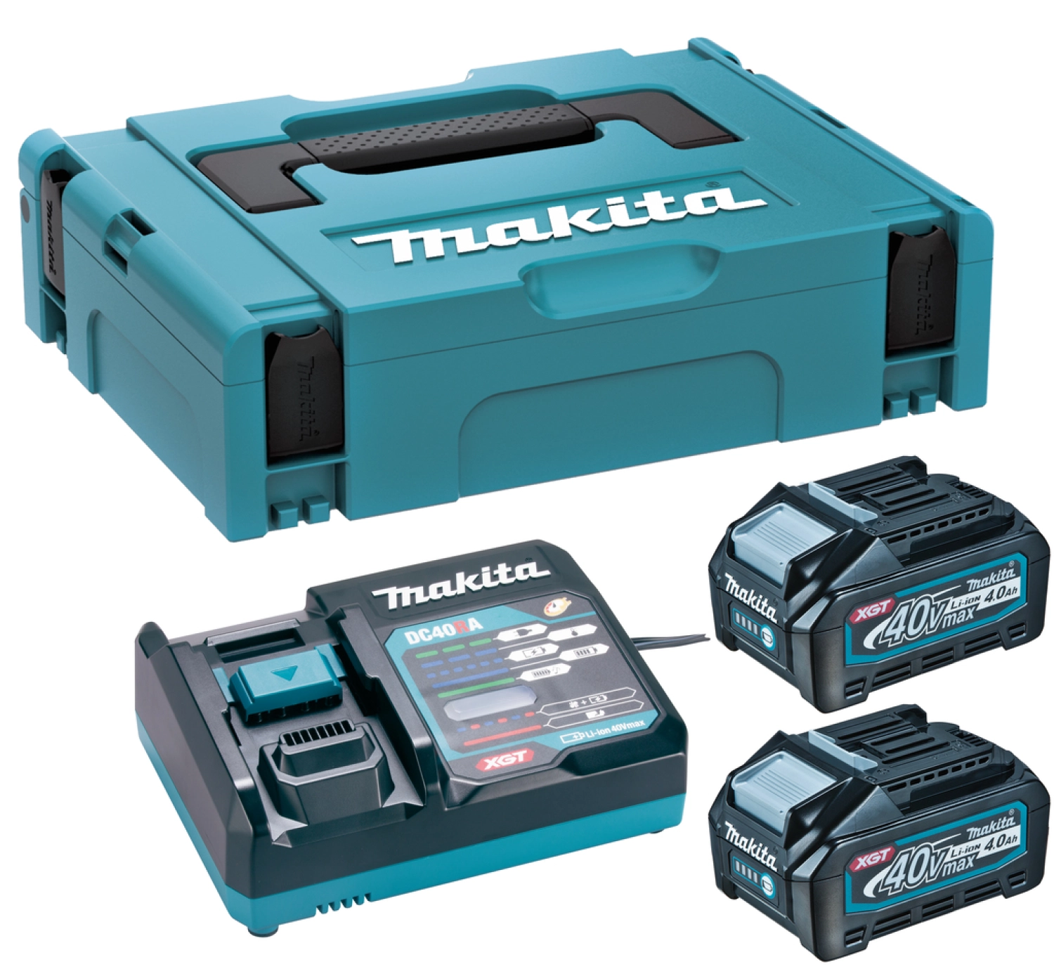 Makita 191J97-1 40V XGT Li-ion accu starterset (2x 4.0Ah)   lader