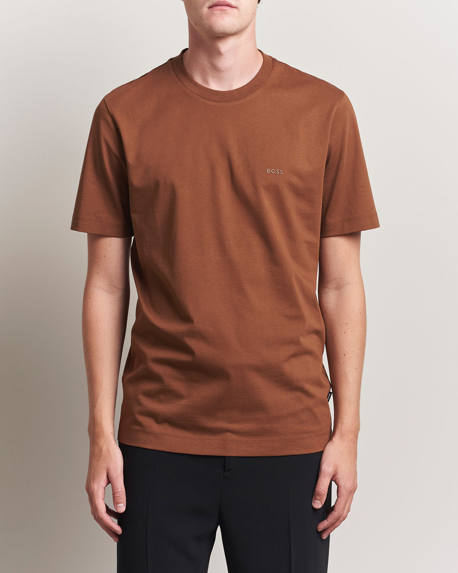 BOSS BLACK Thompson Crew Neck T-Shirt Medium Brown