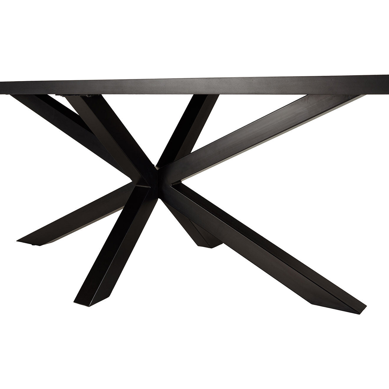 Macabane Table à manger effet pierre Basile bois/noir - 220x110x76 cm