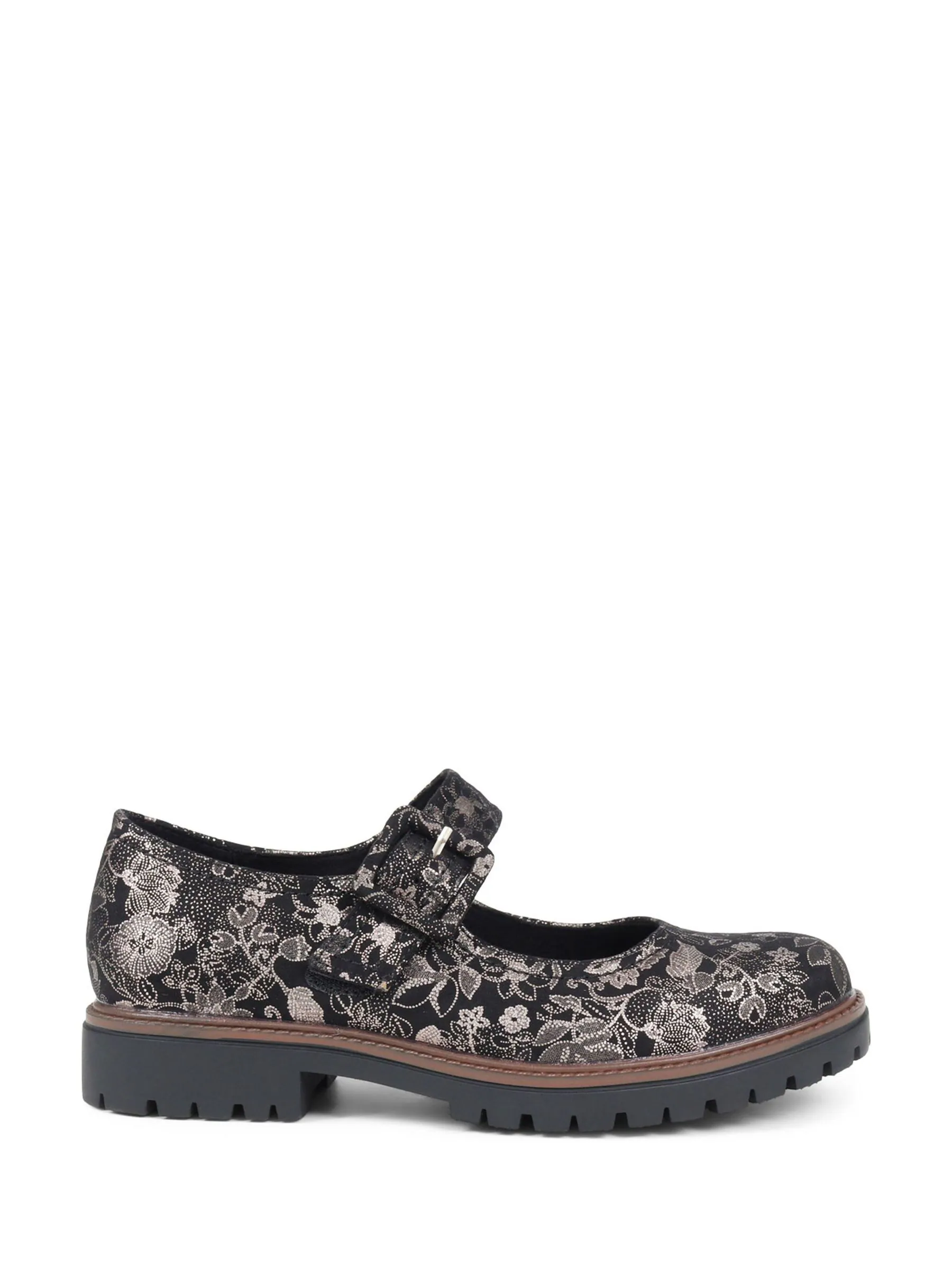 Zwart/wit - Pavers Mary Jane Buckle Shoes with Chunky Sole