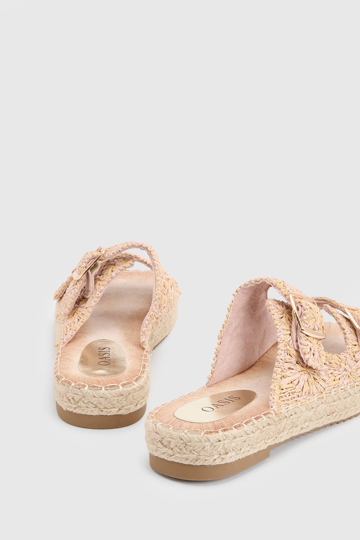 Oasis Sandales Plates Eva Style Espadrilles Brodées Avec Détail Boucle