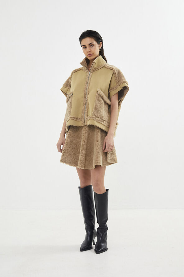 Rabens Saloner Faux shearling tunic vest - Tamys Amber