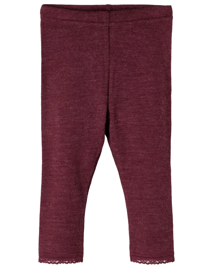 Woll-Leggings NBFWANG in red mahogany