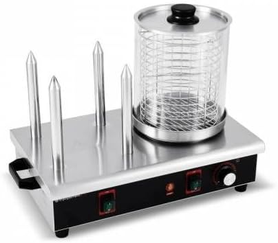 Equipementpro   (HDW 4)  Appareil à hot dog en inox   4 plots chauffants   Machine à Hot Dog Professionnelle (Puissance 650 Watts : Cuisine et Maison
