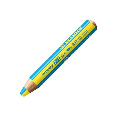 STABILO woody 3 in 1 duo - Crayon de couleur - jaune/bleu cyan
