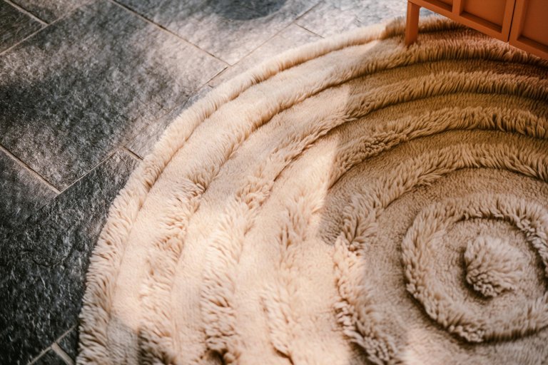 HKliving Round Woolen vloerkleed Ø150 crème