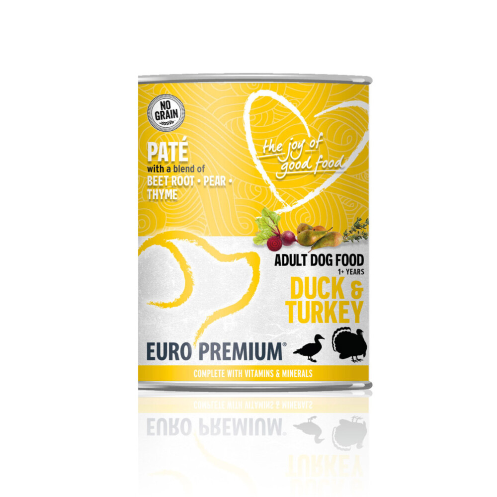 6x Euro-Premium Paté Adult Hondenvoer Nat Duck & Turkey400 gr