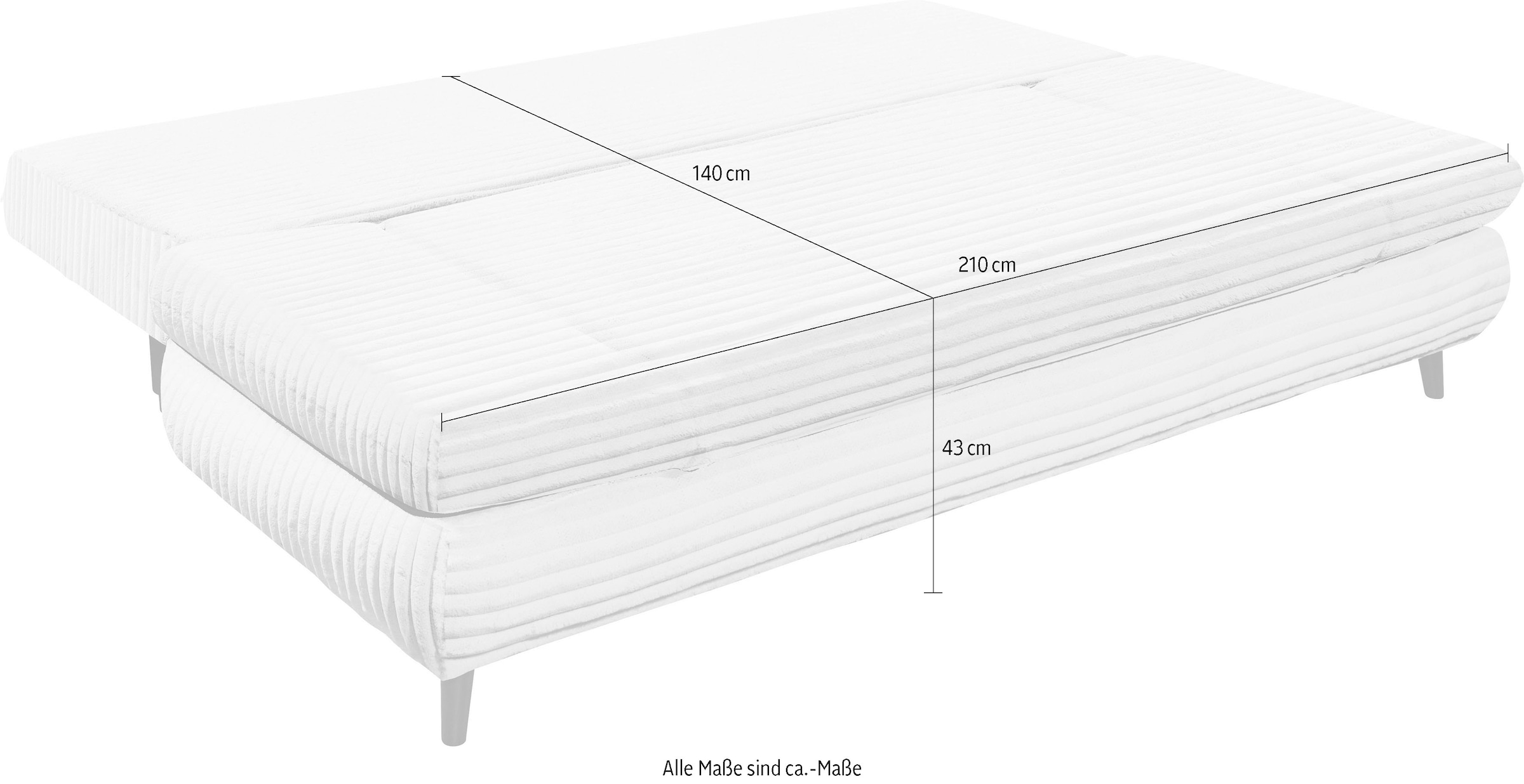ED EXCITING DESIGN Schlafsofa »Sunny« mit Bettkasten, Armteilverstellung & 2 Rückenkissen