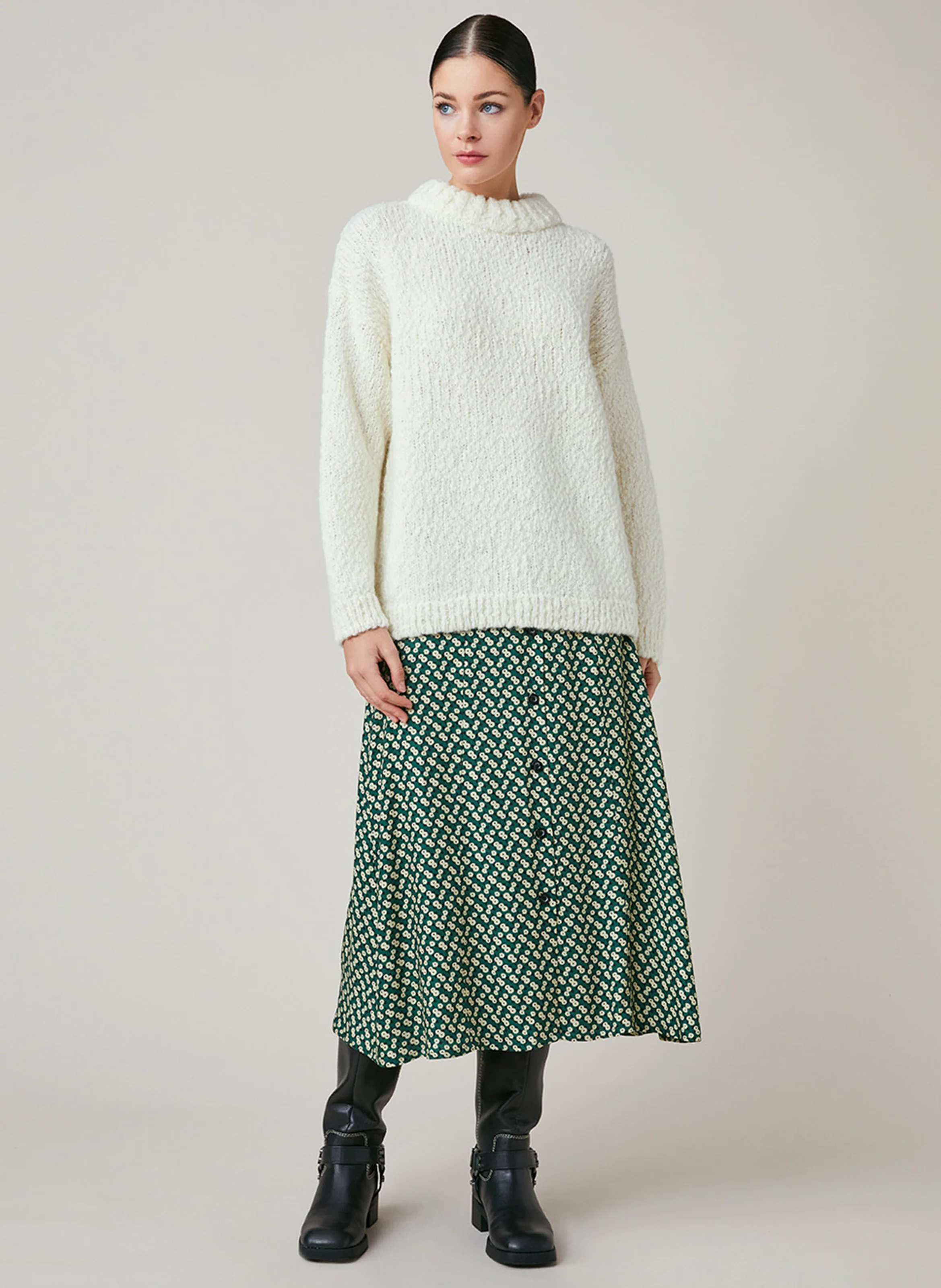 ELAIS - Pull col rond| Blanc