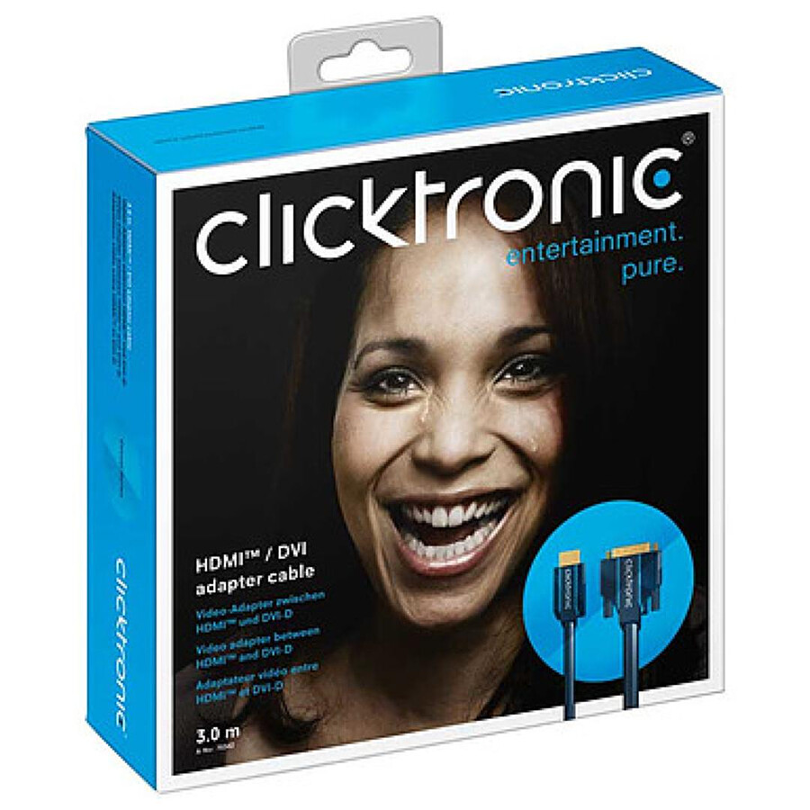 Clicktronic câble HDMI / DVI - 3 m