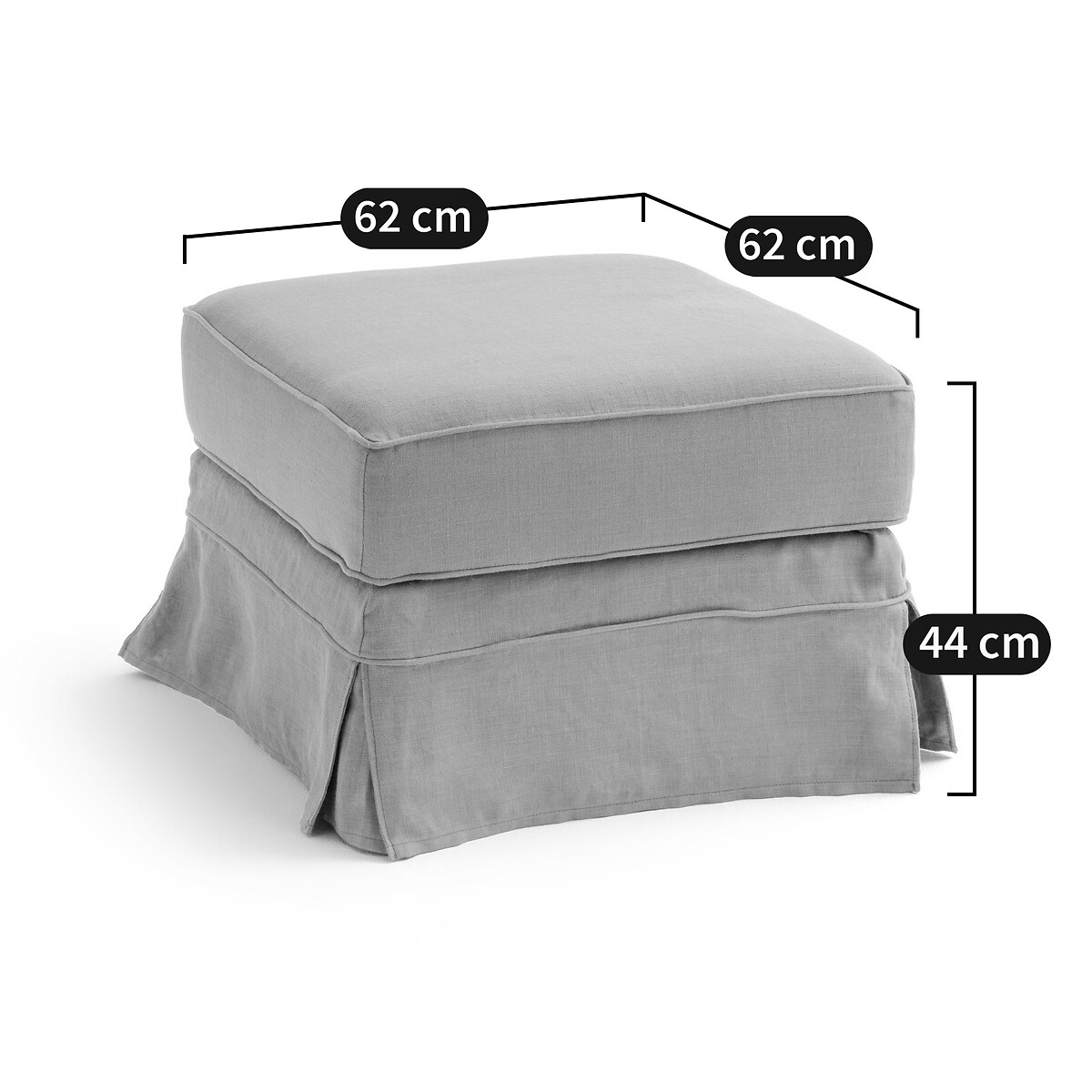 LA REDOUTE INTERIEURS<br>Puff em linho grosso, conforto superior, Adelia