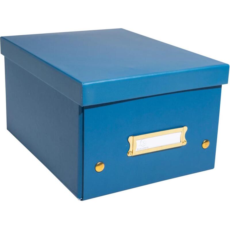 Boîte de rangement à plat carton 20x26x15cm Néo Déco - Bleu de France