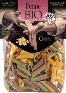 OPTIMYS Dreifarbige Mais Penne Bio, 250 g