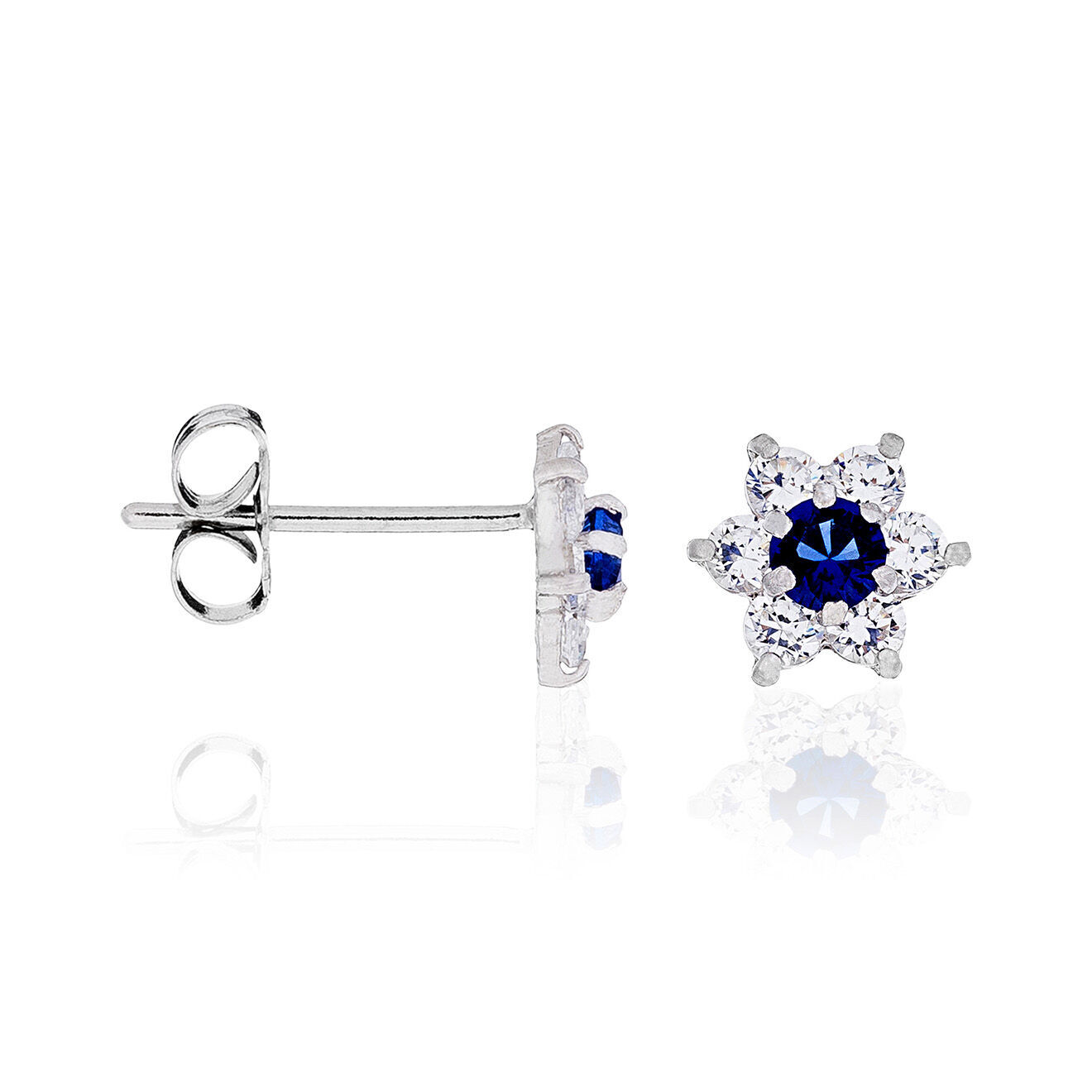 Instant d'Or Boucles d'oreilles Le Messager Bleu or blanc