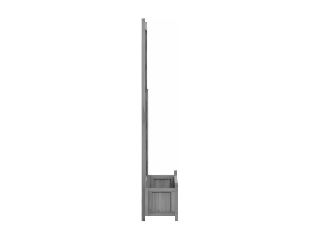 Jardinière avec treillis gris bois massif de sapin