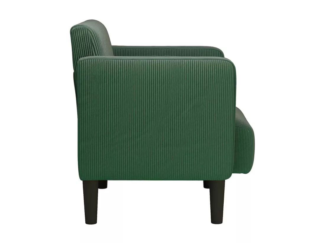 Canapé-chaise accoudoirs vert jungle 54 cm tissu velours c?telé