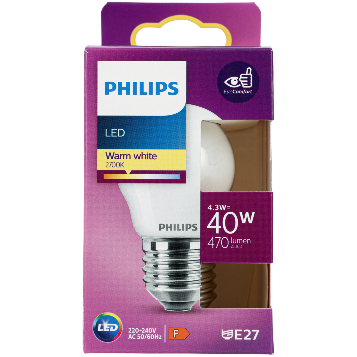 Philips LED-Kugel E27 warmweiss 4.3 W
