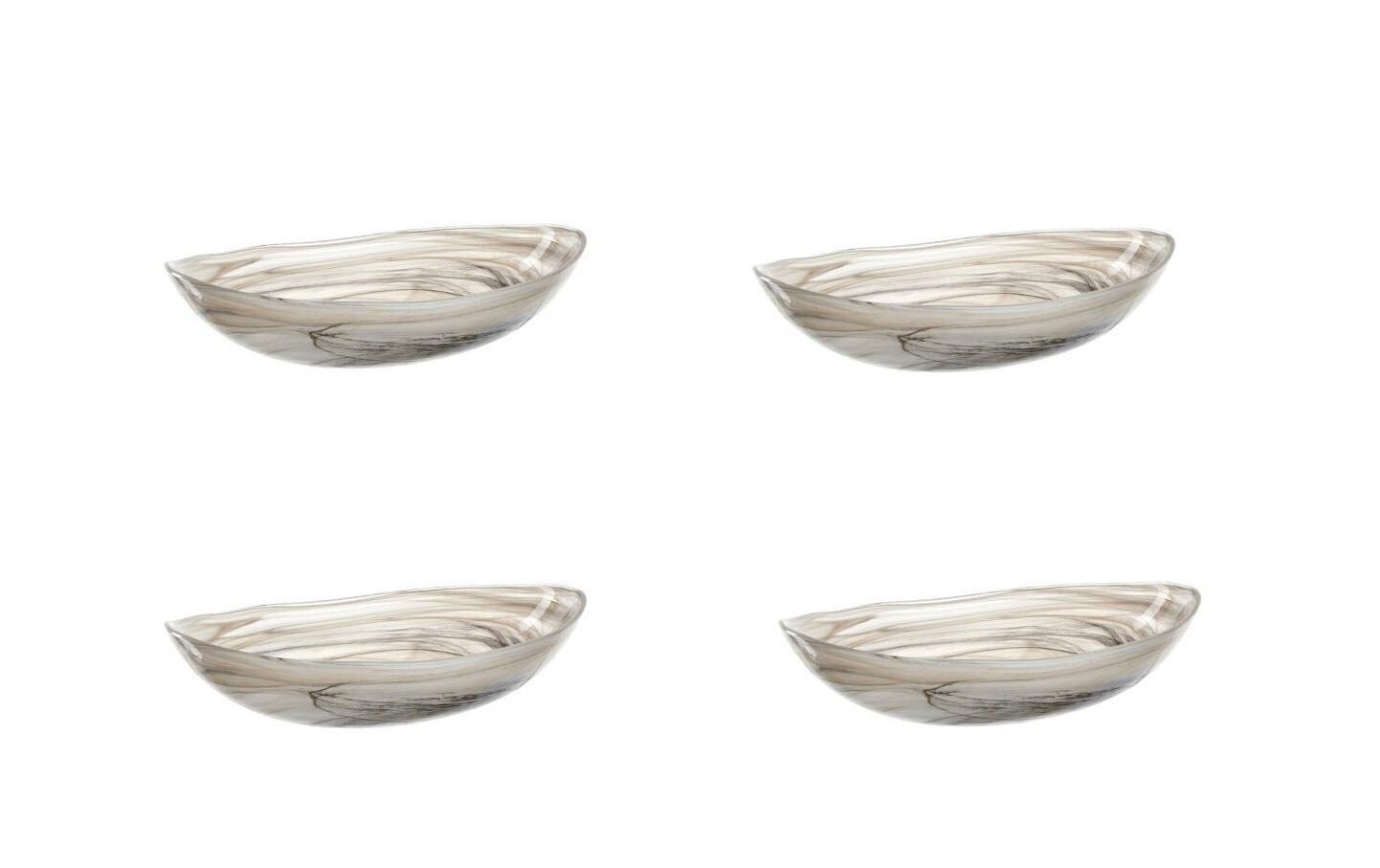 Schale Albastro 22 x 15 cm, 4 Stück, BeigeSchalen aus semitransparentem Glas