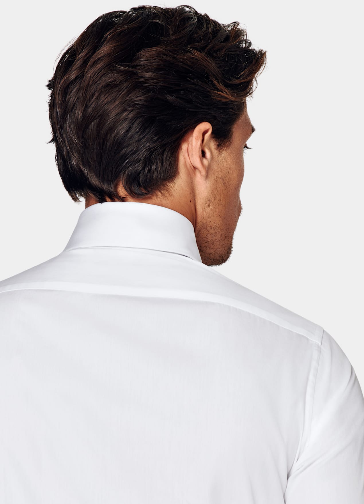 Chemise de smoking ajustée en twill blanche