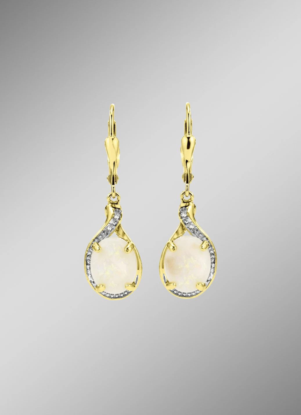 Ohrringe mit echt Opal und Diamanten