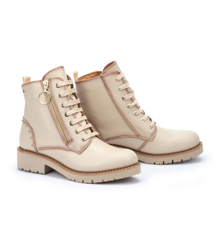 Botas de couro Pikolinos Vicar W0V-8610C1 marfim